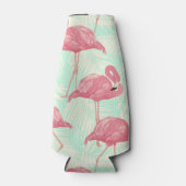 Preppy Chic Elegant Pink Flamingo Pattern Flesjeskoeler (Voorkant)