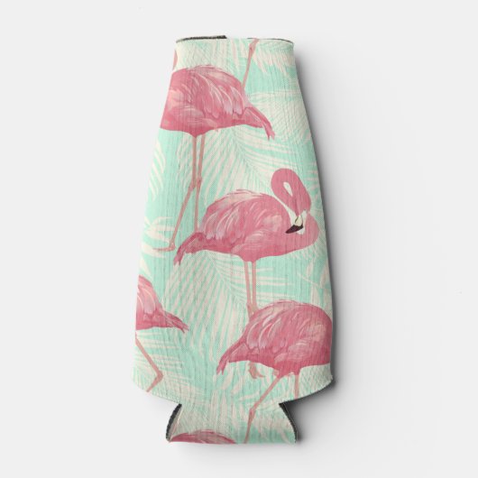 Preppy Chic Elegant Pink Flamingo Pattern Flesjeskoeler (Voorkant)