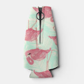 Preppy Chic Elegant Pink Flamingo Pattern Flesjeskoeler (Achterkant)