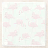 Preppy Chic Elegant Pink Flamingo Pattern Glazen Onderzetter (Achterkant)