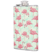 Preppy Chic Elegant Pink Flamingo Pattern Heupfles (Links)