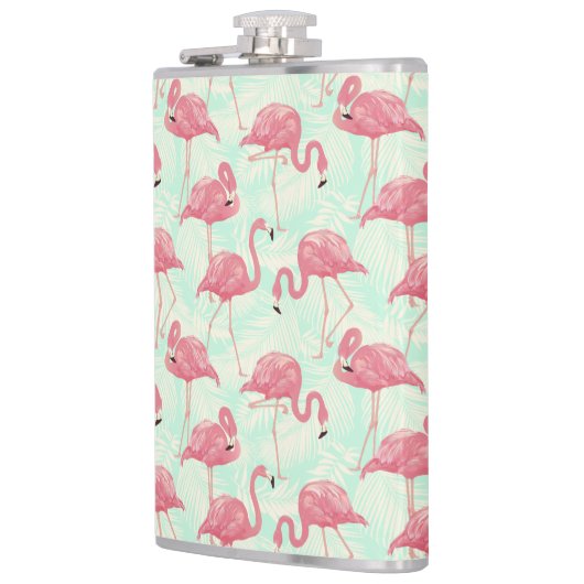 Preppy Chic Elegant Pink Flamingo Pattern Heupfles (Links)