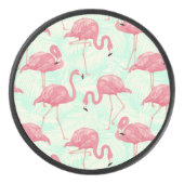 Preppy Chic Elegant Pink Flamingo Pattern Hockey Puck (Voorkant)