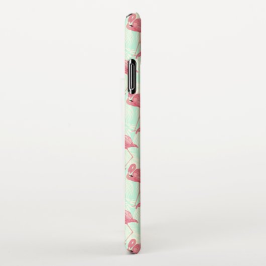 Preppy Chic Elegant Pink Flamingo Pattern iPhone Hoesje (Rechterkant)