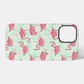 Preppy Chic Elegant Pink Flamingo Pattern iPhone Hoesje (Achterkant horizontaal)