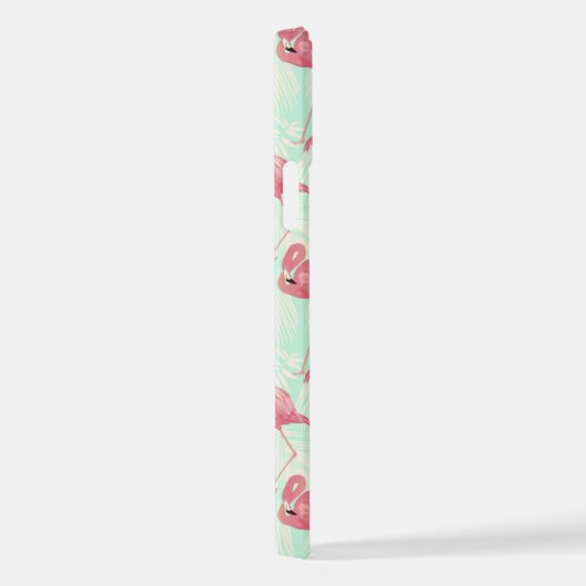 Preppy Chic Elegant Pink Flamingo Pattern iPhone Hoesje (Rechterkant)