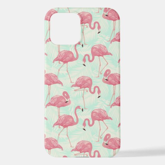 Preppy Chic Elegant Pink Flamingo Pattern iPhone Hoesje (Achterkant)