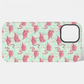 Preppy Chic Elegant Pink Flamingo Pattern iPhone Hoesje (Achterkant horizontaal)