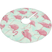 Preppy Chic Elegant Pink Flamingo Pattern Kerstboom Rok (Gekanteld)