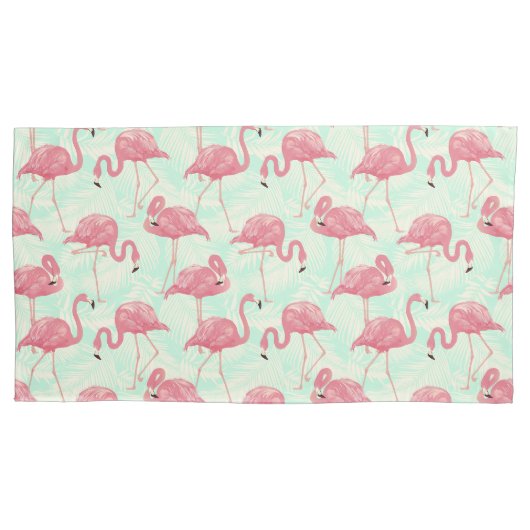 Preppy Chic Elegant Pink Flamingo Pattern Kussensloop (Voorkant)
