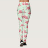 Preppy Chic Elegant Pink Flamingo Pattern Leggings (Achterkant)