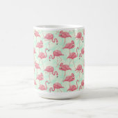 Preppy Chic Elegant Pink Flamingo Pattern Magische Mok (Midden)