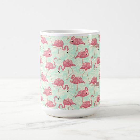 Preppy Chic Elegant Pink Flamingo Pattern Magische Mok (Midden)