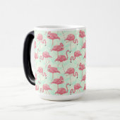 Preppy Chic Elegant Pink Flamingo Pattern Magische Mok (Voorkant links)