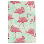 Preppy Chic Elegant Pink Flamingo Pattern Medium Cadeauzakje (Voorkant)