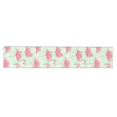 Preppy Chic Elegant Pink Flamingo Pattern Medium Tafelloper (Horizontaal)