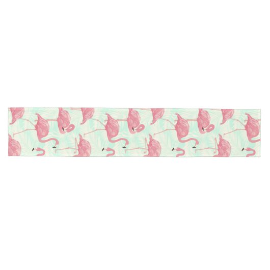 Preppy Chic Elegant Pink Flamingo Pattern Medium Tafelloper (Horizontaal)