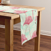 Preppy Chic Elegant Pink Flamingo Pattern Medium Tafelloper (Voorbeeld)