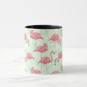Preppy Chic Elegant Pink Flamingo Pattern Mok (Midden)