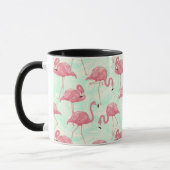 Preppy Chic Elegant Pink Flamingo Pattern Mok (Links)