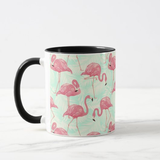 Preppy Chic Elegant Pink Flamingo Pattern Mok (Links)