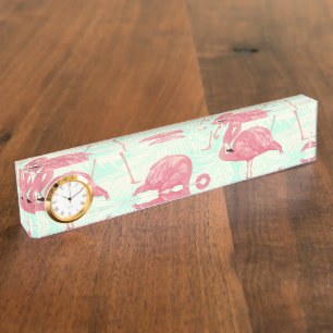 Preppy Chic Elegant Pink Flamingo Pattern Naambordje