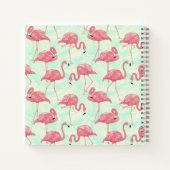 Preppy Chic Elegant Pink Flamingo Pattern Notitieboek (Achterkant)