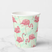 Preppy Chic Elegant Pink Flamingo Pattern Papieren Bekers (Voorkant)
