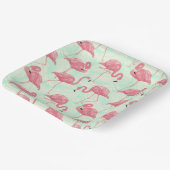 Preppy Chic Elegant Pink Flamingo Pattern Papieren Bordje (Gebogen)
