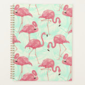 Preppy Chic Elegant Pink Flamingo Pattern Planner (Voorkant)