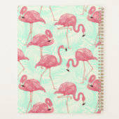 Preppy Chic Elegant Pink Flamingo Pattern Planner (Achterkant)