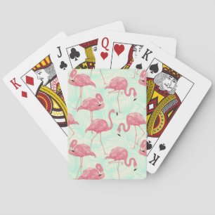 Preppy Chic Elegant Pink Flamingo Pattern Pokerkaarten