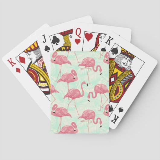 Preppy Chic Elegant Pink Flamingo Pattern Pokerkaarten (Achterkant)