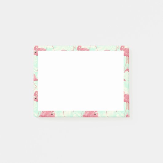 Preppy Chic Elegant Pink Flamingo Pattern Post-it® Notes (Voorkant)