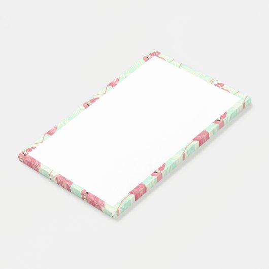 Preppy Chic Elegant Pink Flamingo Pattern Post-it® Notes (Schuin)