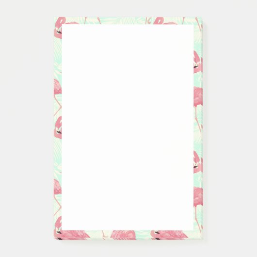 Preppy Chic Elegant Pink Flamingo Pattern Post-it® Notes (Voorkant)