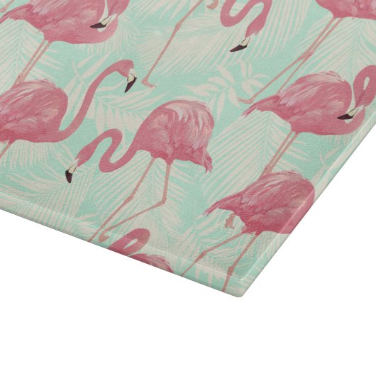 Preppy Chic Elegant Pink Flamingo Pattern Snijplank (Hoek)