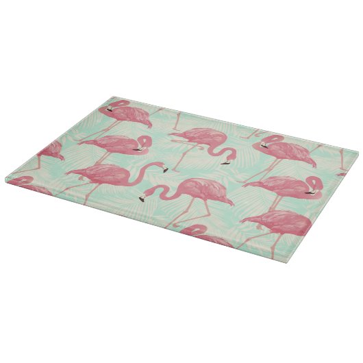 Preppy Chic Elegant Pink Flamingo Pattern Snijplank (Hoek)