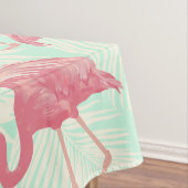Preppy Chic Elegant Pink Flamingo Pattern Tafelkleed (Voorbeeld)