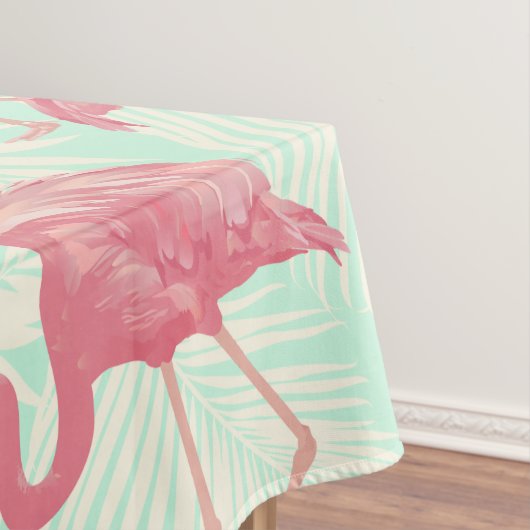 Preppy Chic Elegant Pink Flamingo Pattern Tafelkleed (Voorbeeld)