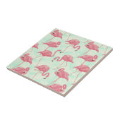 Preppy Chic Elegant Pink Flamingo Pattern Tegeltje (Zijkant)