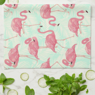 Preppy Chic Elegant Pink Flamingo Pattern Theedoek