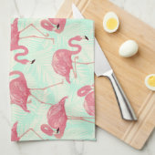 Preppy Chic Elegant Pink Flamingo Pattern Theedoek (Quarter Fold)