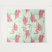 Preppy Chic Elegant Pink Flamingo Pattern Wandkleed (Voorkant (horizontaal))