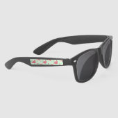 Preppy Chic Elegant Pink Flamingo Pattern Zonnebrillen (Rechts)