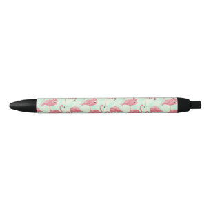 Preppy Chic Elegant Pink Flamingo Pattern Zwarte Inkt Pen