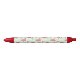 Preppy Chic Elegant Pink Flamingo Pattern Zwarte Inkt Pen