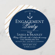 Preppy Chic Nautische Marine Engagement Party