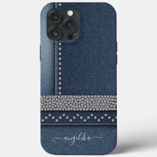 Preppy Chic Stijlvolle Denim Case-Mate iPhone Case (Achterkant)