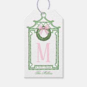 Preppy Chinoiserie Christmas Pagoda Monogram Cadeaulabel